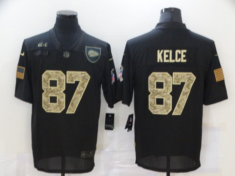 Men Kansas City Chiefs #87 Kelce Black camo Lettering 2020 Nike NFL Jersey->kansas city chiefs->NFL Jersey